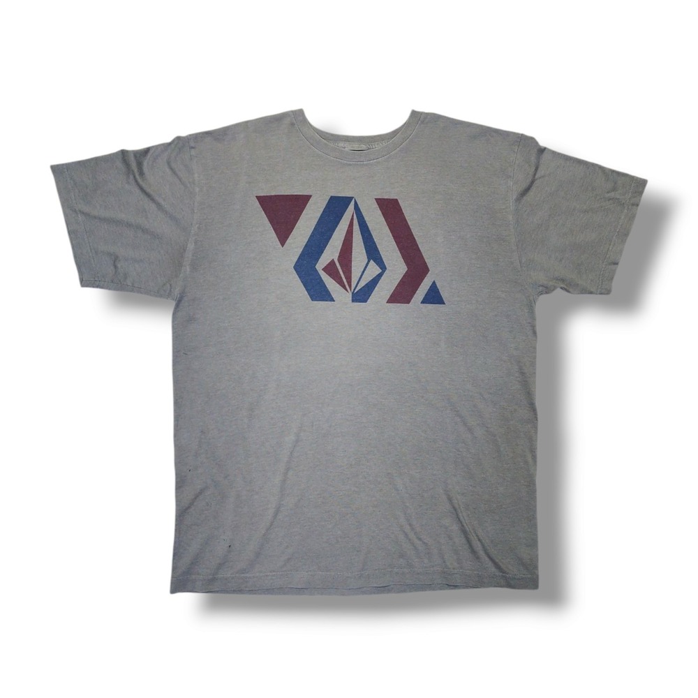 Vintage Volcom Logo Graphic Short Sleeve Skate Y2K Stone Gray T-Shirt Men's XL